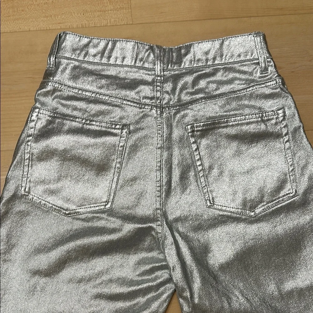 NWOT Silver Wide Leg Jeans | H&M Women’s - Halloween & Holiday Festive - Picture 5 of 6